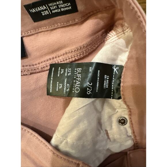 Buffalo David Bitton Jeans Pink Havana 2/26 High Rise Soft Strech Ankle Skinny - Picture 6 of 13